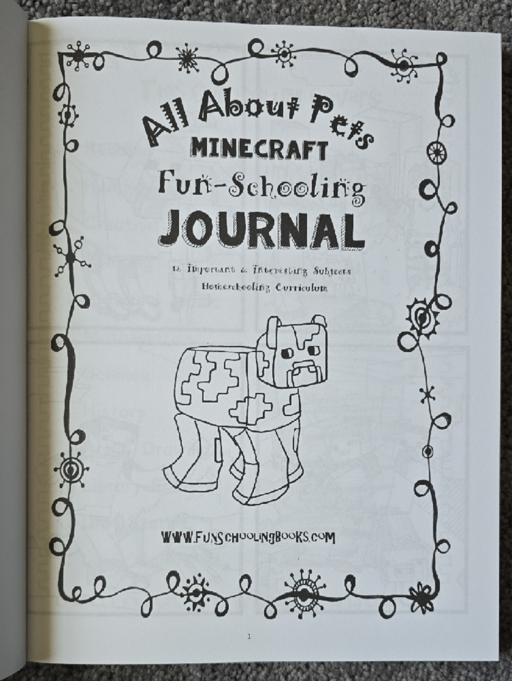 Minecraft 'All About Pets' Fun Schooling Journal - Orange & Gray - Picture 3 of 16